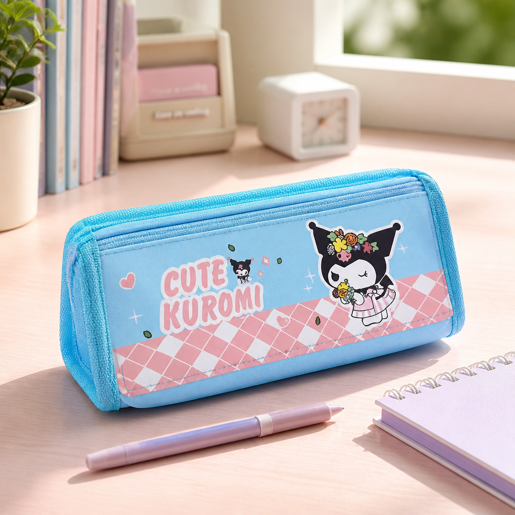 مقلمة مدرسية مزدوجة السحاب – تصميم Cute Kuromi