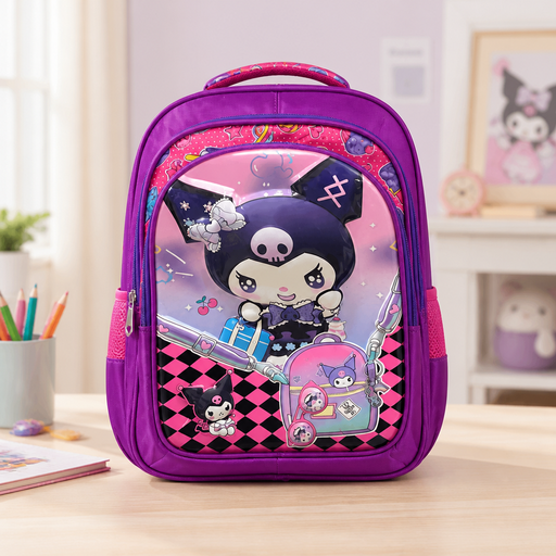 حقيبة ظهر مدرسية للأطفال بتصميم كورومي (Kuromi)