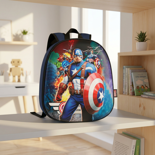 حقيبة ظهر مدرسية للأطفال – تصميم Captain America