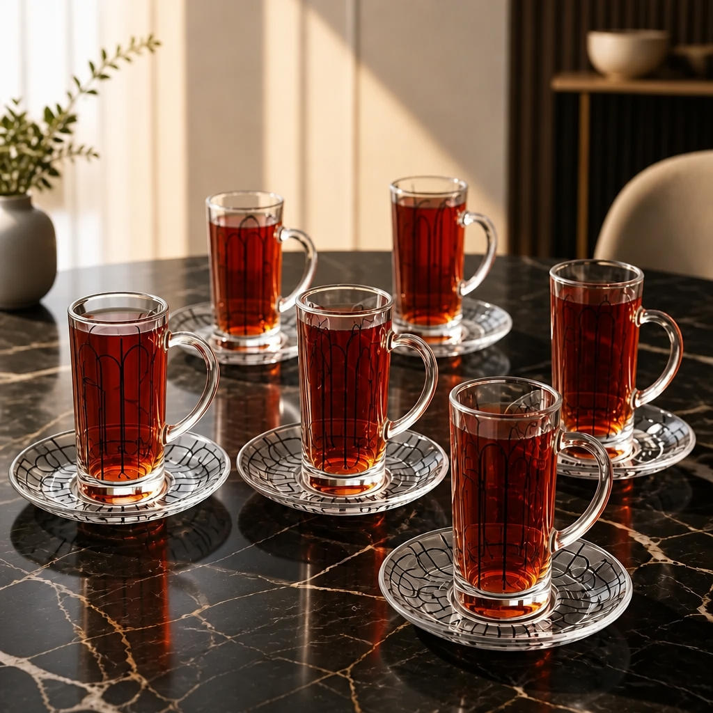طقم كاسات شاي فخم وانيق