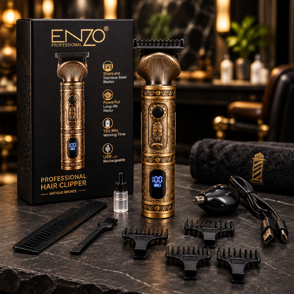 ماكينة حلاقة رجالية ENZO الذهبية