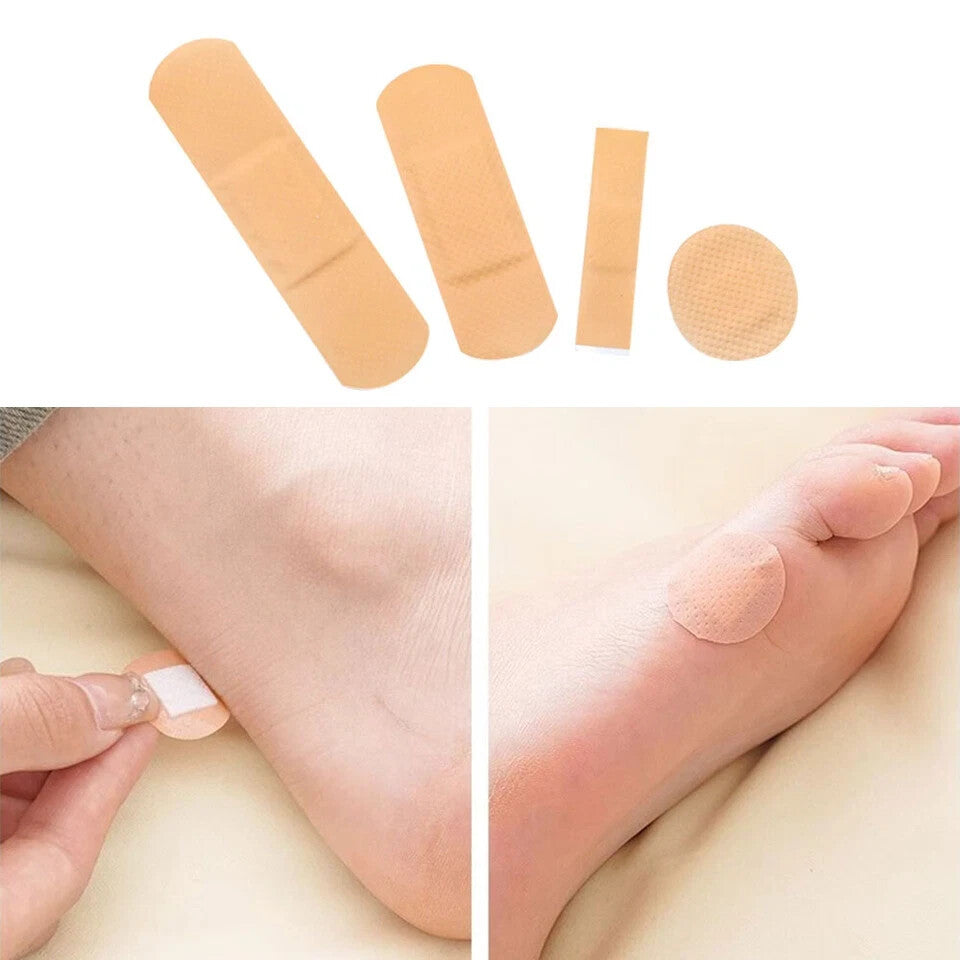 لزقات جروح ضد المي – 100 قطعة بأنواع وأحجام مختلفة