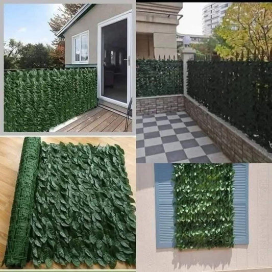 سياج خصوصية خارجي بأوراق صناعية خضراء 3×1 متر – ديكور حدائق وأسوار بتصميم طبيعي