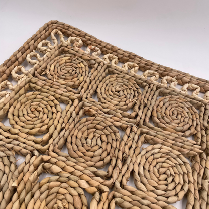 سجادة طبيعية منسوج من الجوت بتصميم حلزوني