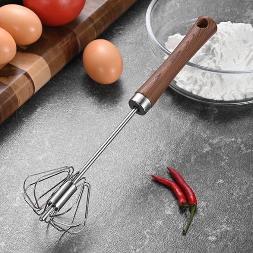 خفّاقة يدويّة ستانلس بمقبض خشب