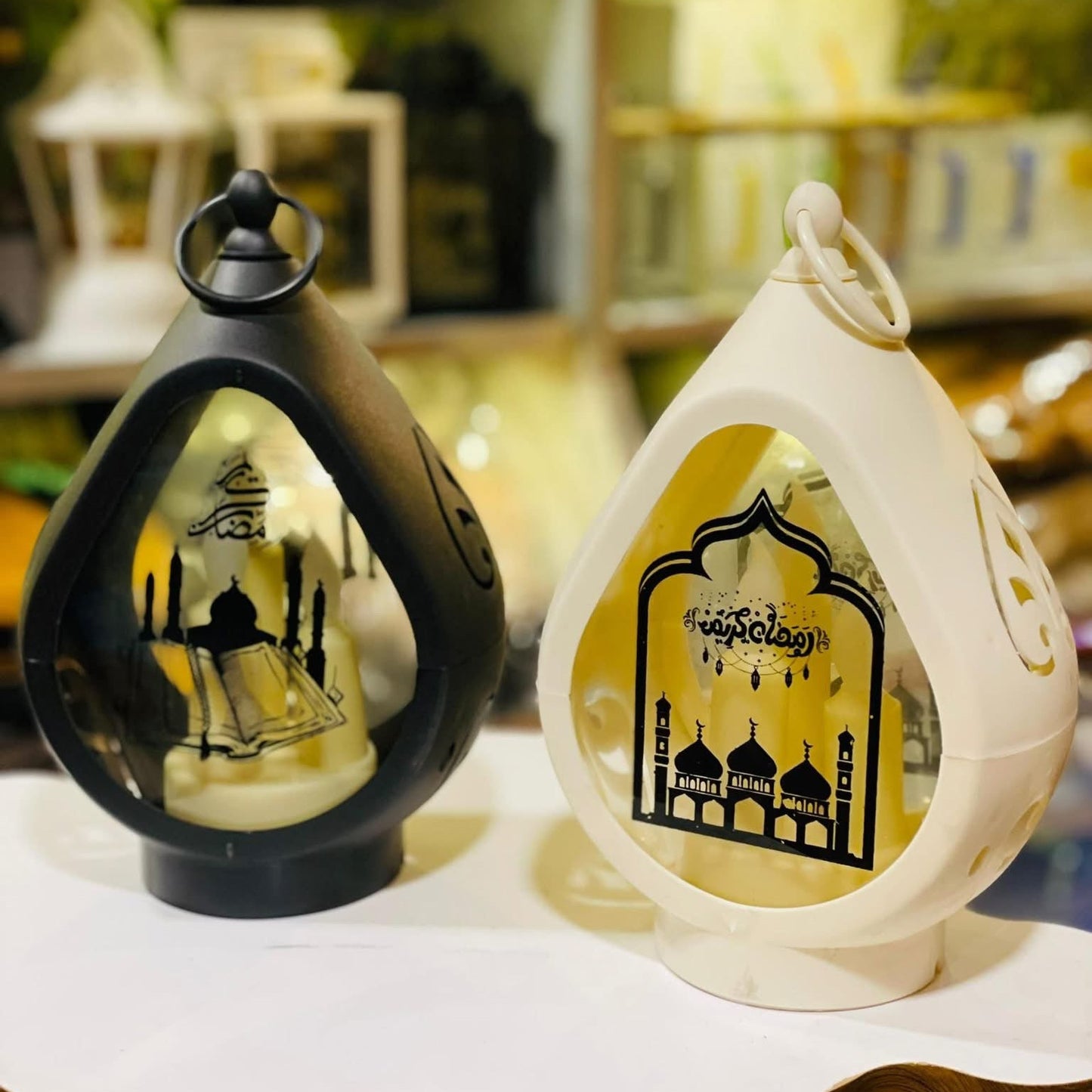 فانوس رمضان مضيئ قياس كبير ٢٥ سم