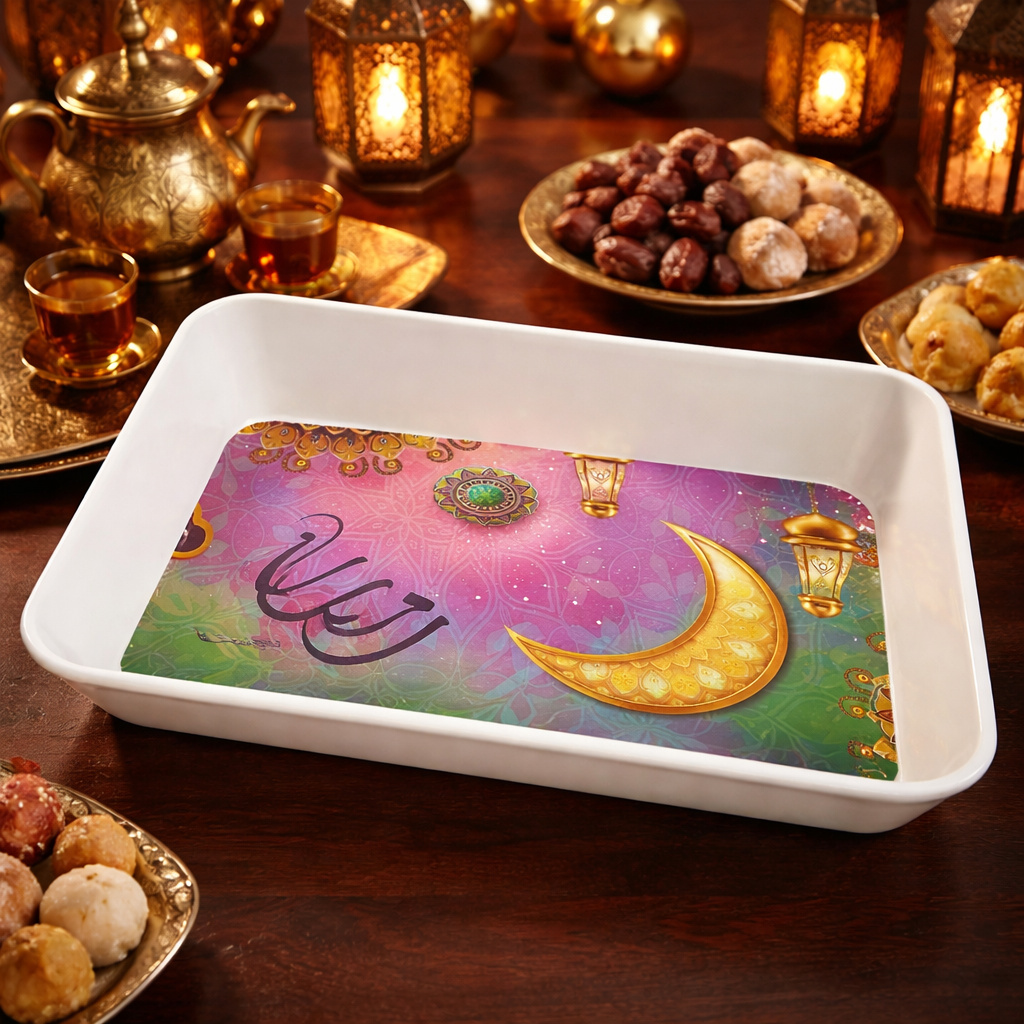 جاط تقديم بلاستيكي بتصميم رمضاني 🌙✨