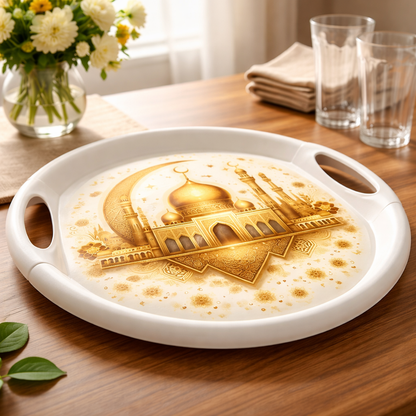 صينية تقديم بلاستيكية بتصميم رمضاني 🌙✨