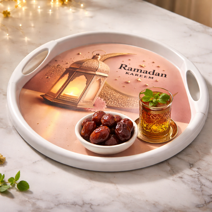 صينية تقديم بلاستيكية بتصميم رمضاني 🌙✨