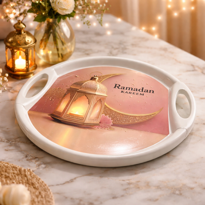 صينية تقديم بلاستيكية بتصميم رمضاني 🌙✨