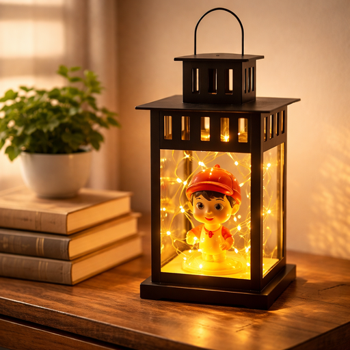 فانوس رمضان مضيئة بتصميم شخصيات - قياس كبير