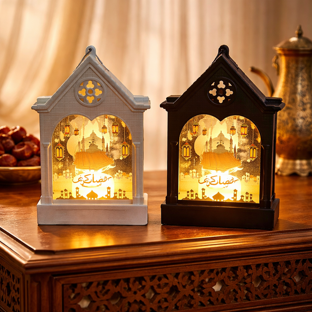 فانوس رمضان ديكوري بشكل كوخ