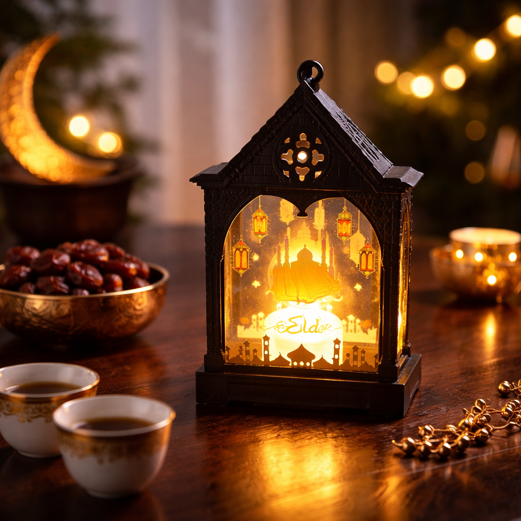 فانوس رمضان ديكوري بشكل كوخ