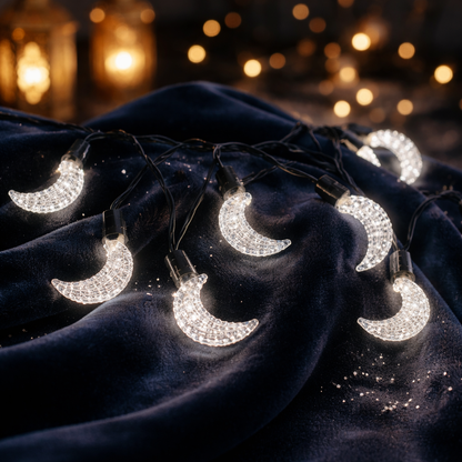 سلسلة إضاءة هلال رمضان LED – طول 10 متر (لون صحراوي)