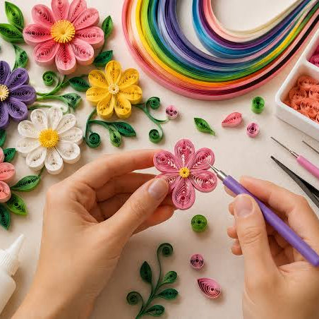 طقم فن لفّ الورق وتشكيل الورود – Paper Quilling