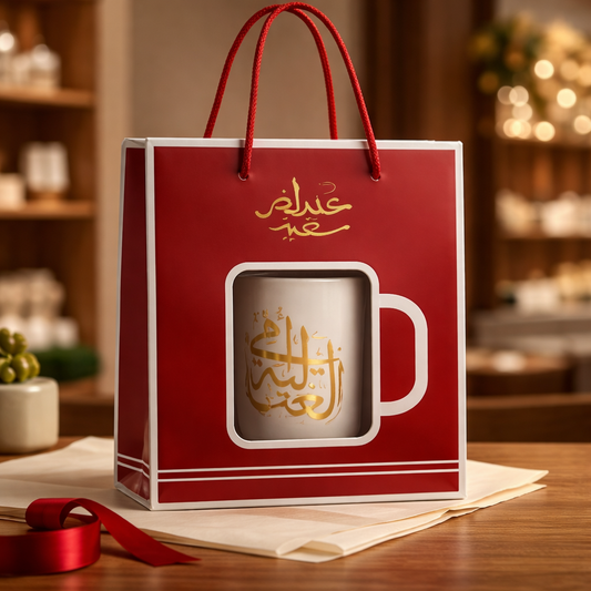 مج سيراميك بعبارات للأم ،بتغليف هدية انيقة