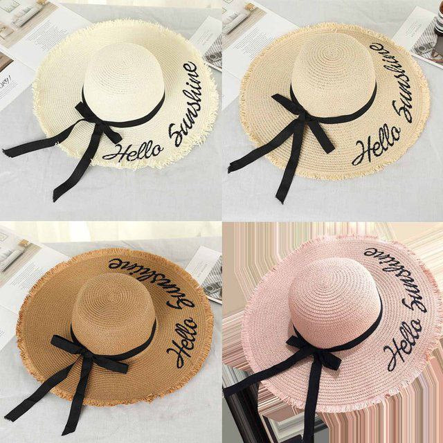 Hello Sunshine طاقية قش نسائية