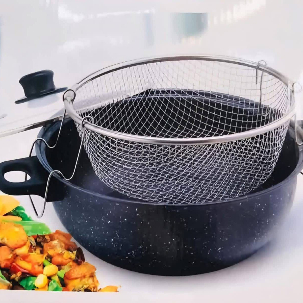 طنجرة القلي الذكية مع سلة تصفية – 26 سم 🍟