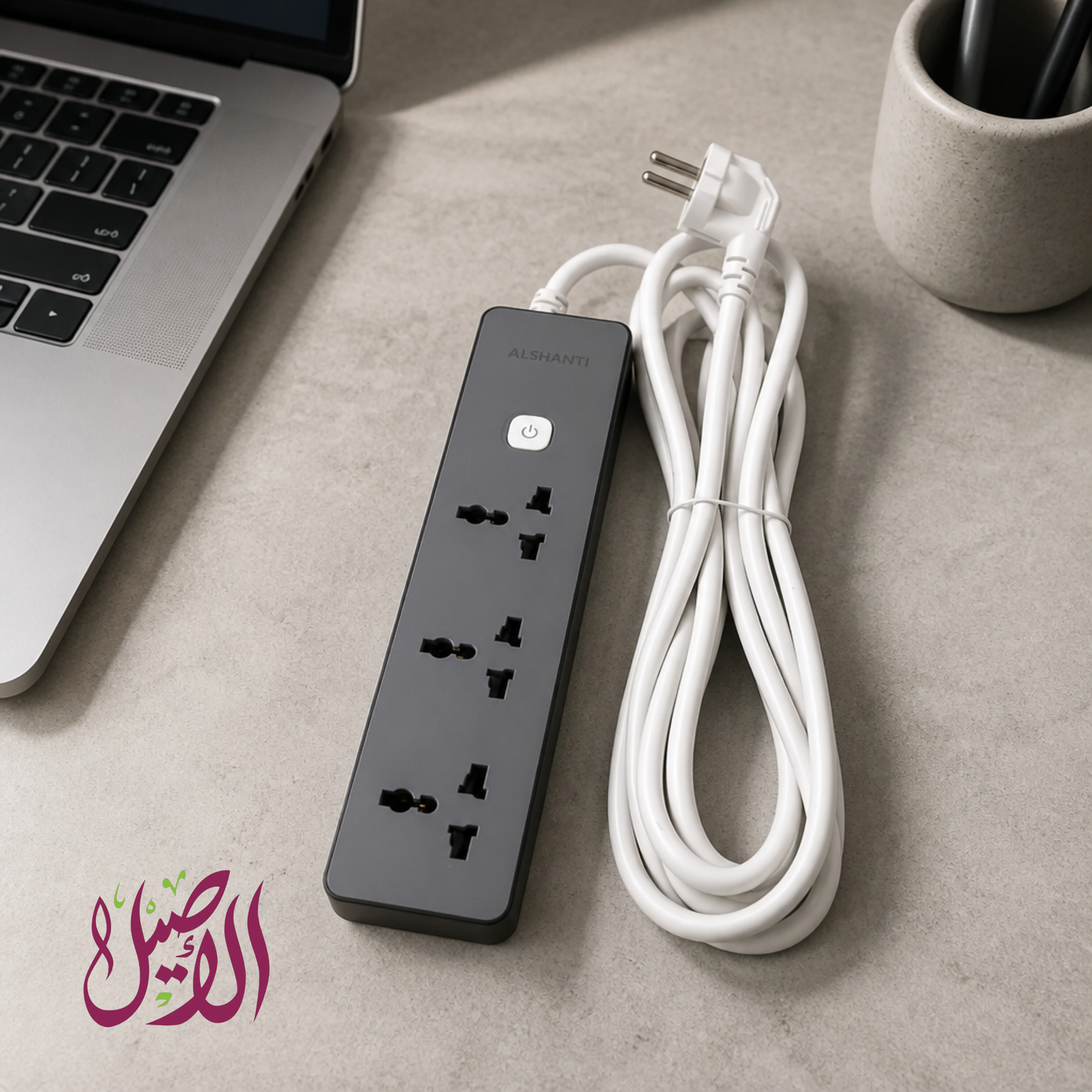 وصلة كهرباء الأصيل الذكية – 3 مخارج يونيفرسال 3m مع حماية ضد التماس