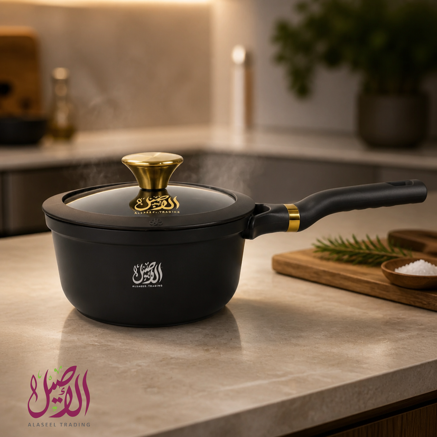 كسرولة "الأصيل" الاحترافية مقاس 16 سم – طهي صحي وسهولة فائقة