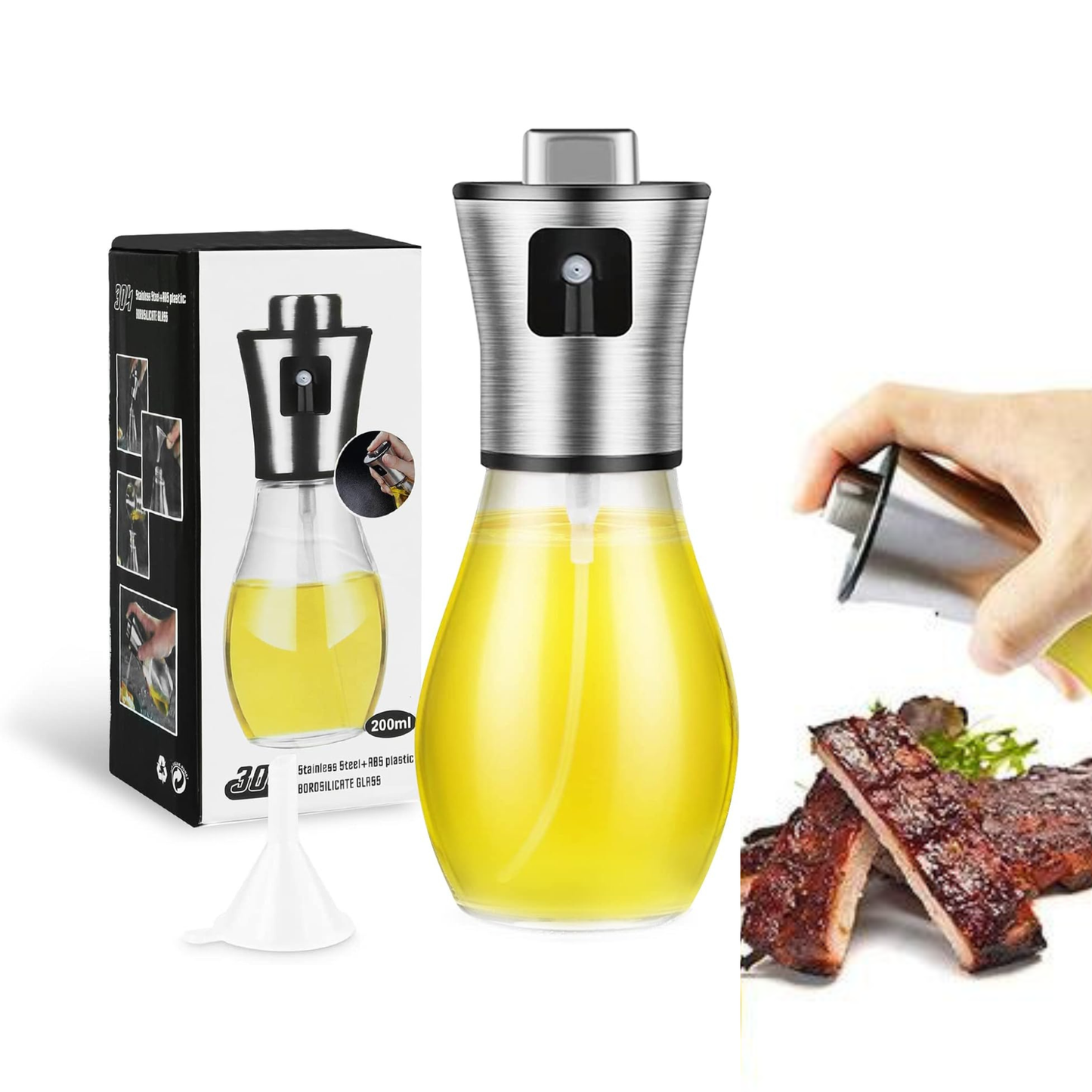 بخاخ زيت وخل 200 ml – تصميم زجاجي أنيق