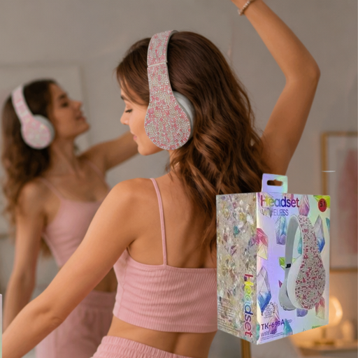 سماعة لاسلكية (Wireless Headset) مرصعة بالكريستال -