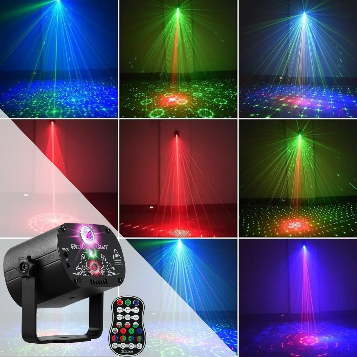 إضاءة ليزر LED ديسكو RGB مع ريموت كنترول