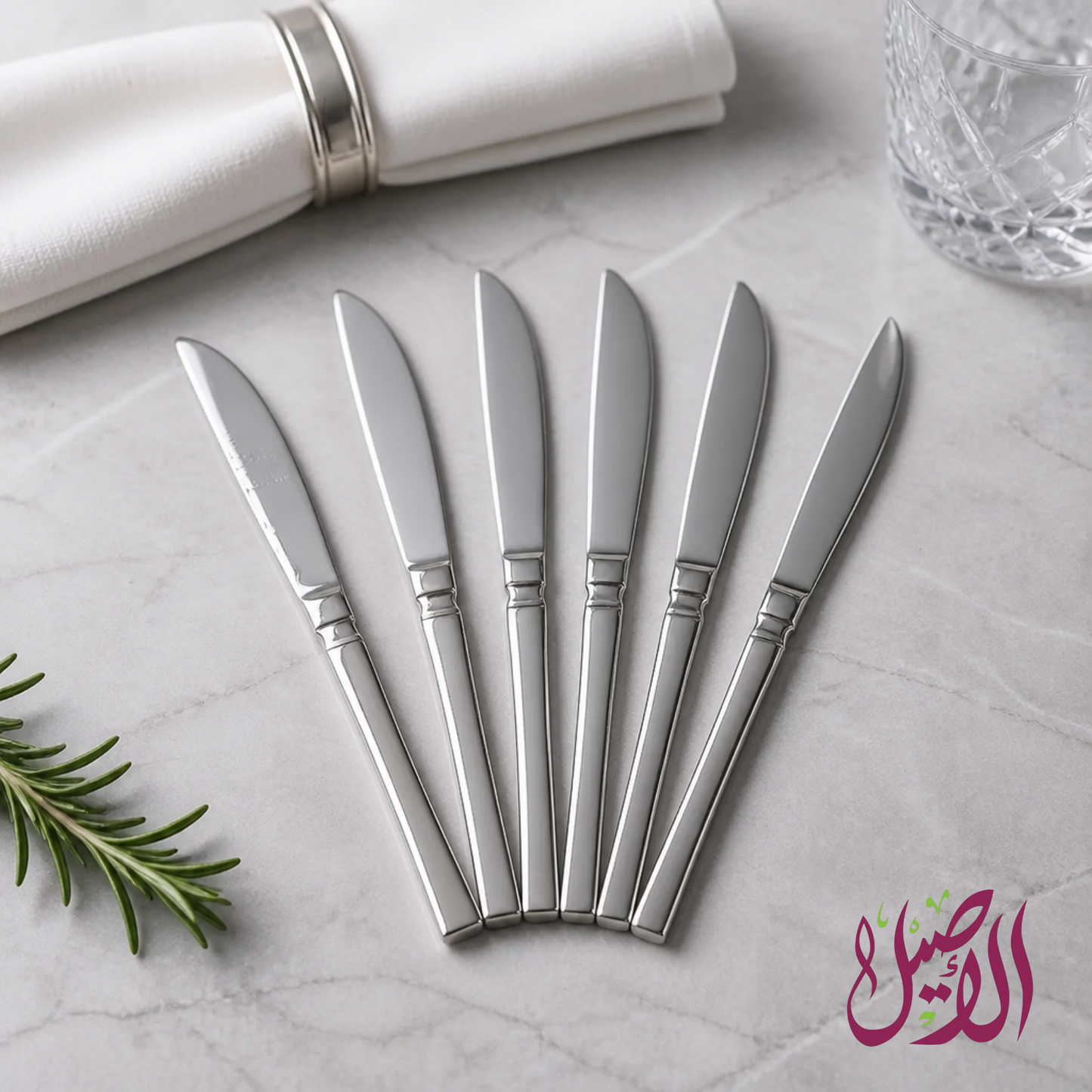 طقم سكاكين ستيك وعشاء ستانلس ستيل (6 قطع) - من الأصيل