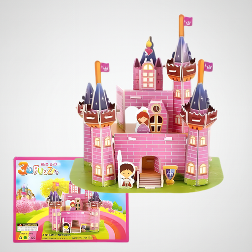 مجموعة بناء قصر الأميرات ثلاثي الأبعاد (3D Pink Castle Puzzle)