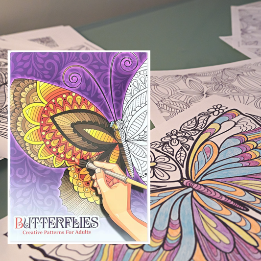 دفتر الماندالا "الفراشات" – أنماط إبداعية للكبار للاسترخاء والهدوء