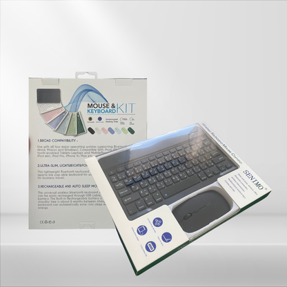 كيبورد وماوس لاسلكي SENIMO – بلوتوث، نحيف وخفيف، يدعم ويندوز وiOS وأندرويد