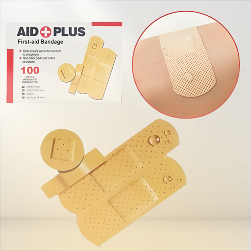 لزقات جروح ضد المي – 100 قطعة بأنواع وأحجام مختلفة