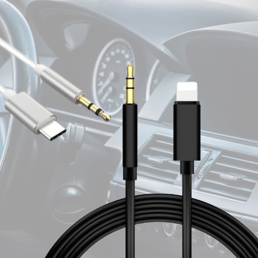 AUX Audio وصلة (Type C, or Lightning)