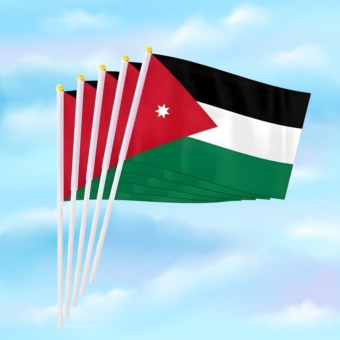 علم الأردن اليدوي الصغير بعصا