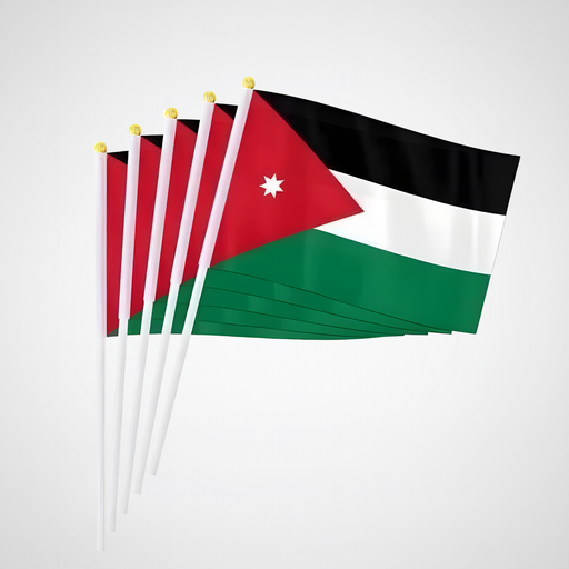 علم الأردن اليدوي الصغير بعصا