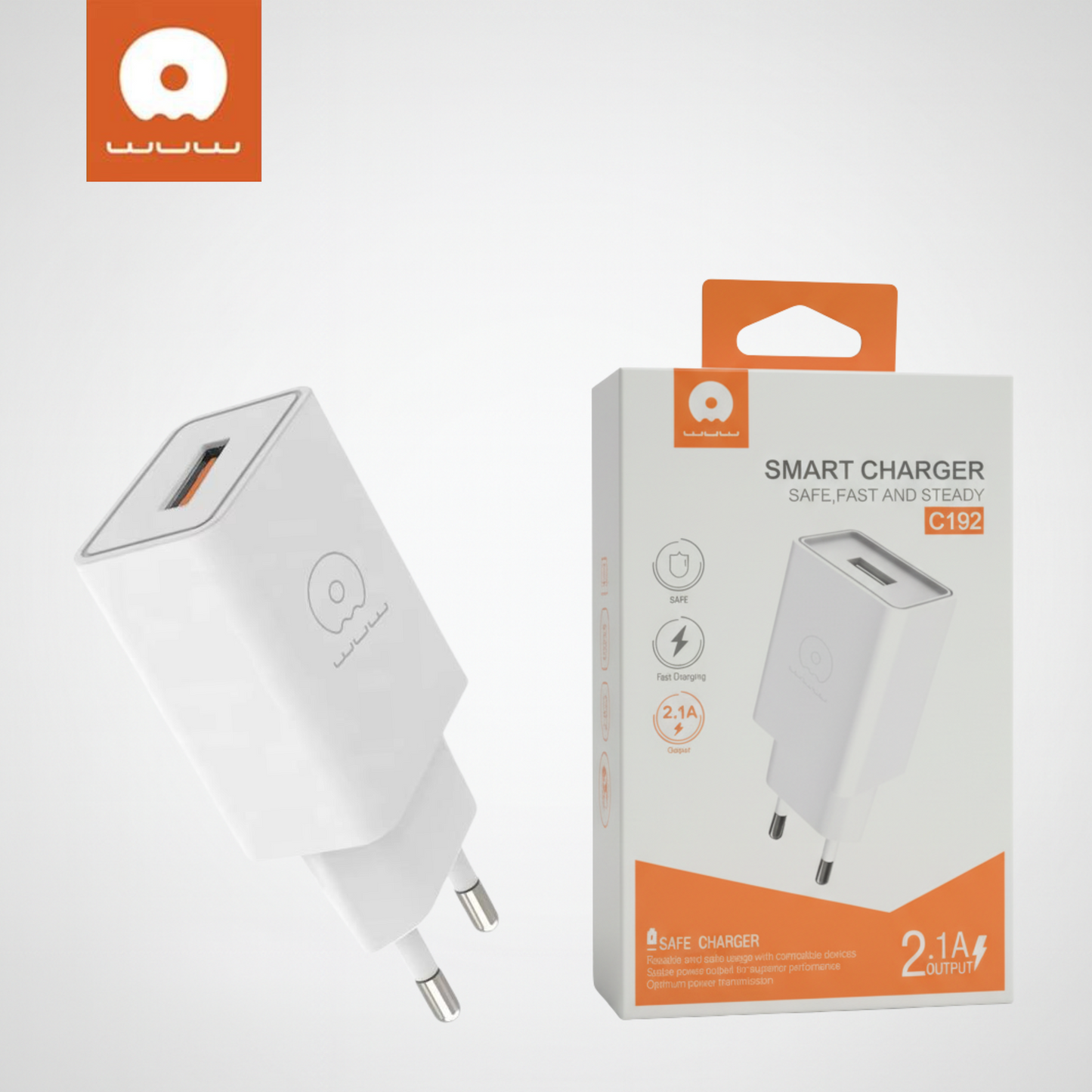 WUW (بقدرة 2.1 أمبير)شاحن حائط ذكي