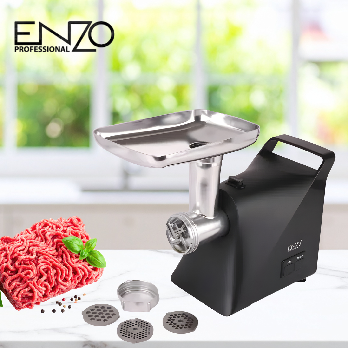 مفرمة لحمة كهربائية 3×1 – ENZO (قوة 1000 واط)