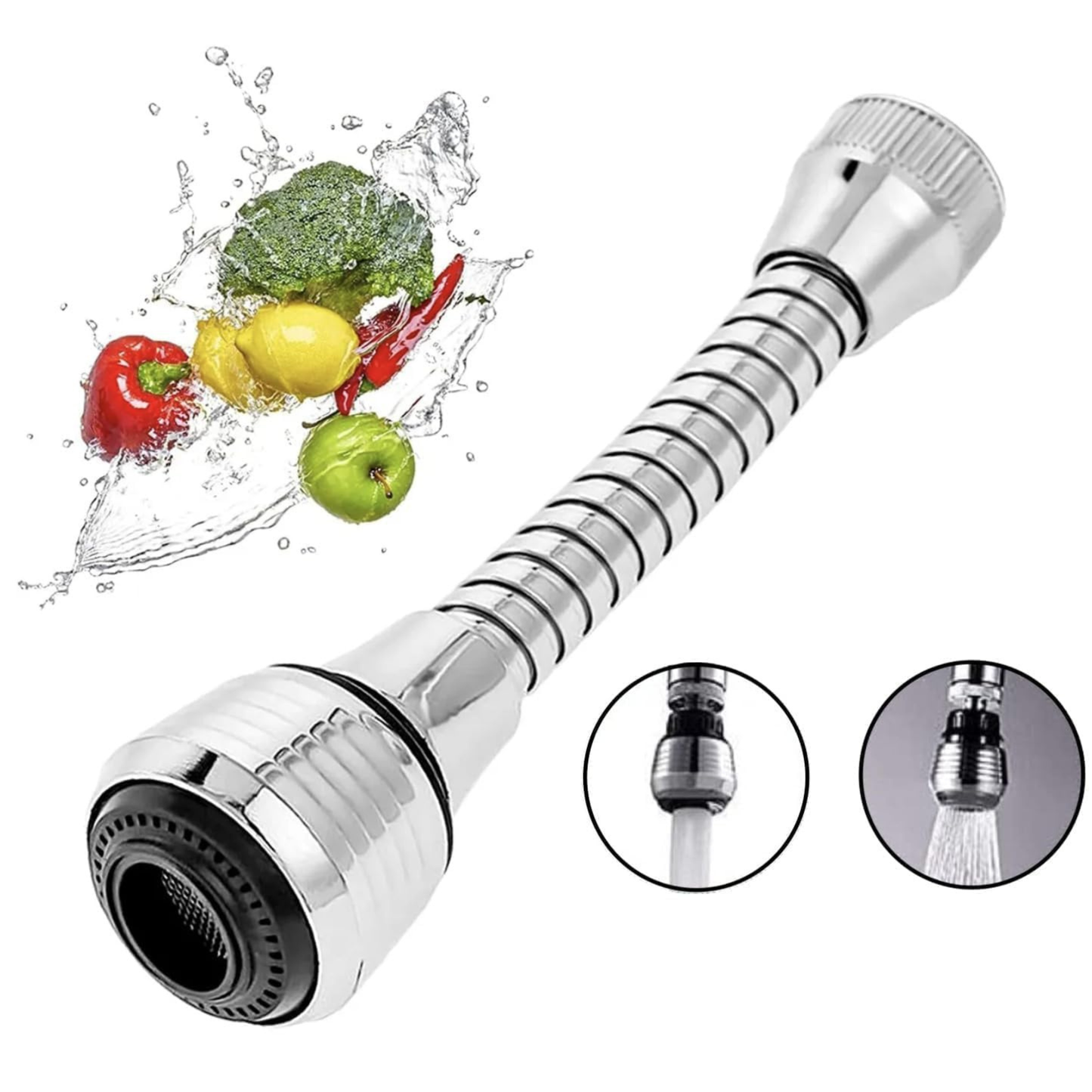 وصلة حنفية مرنة مع رأس رش موفر للمَي