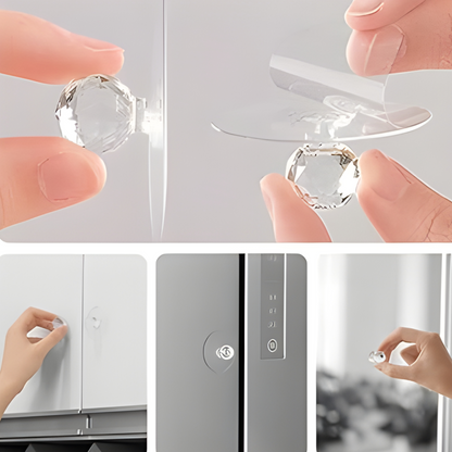 علاقات /مقابض شفافة لاصقة كريستال – عدد 6 قطع