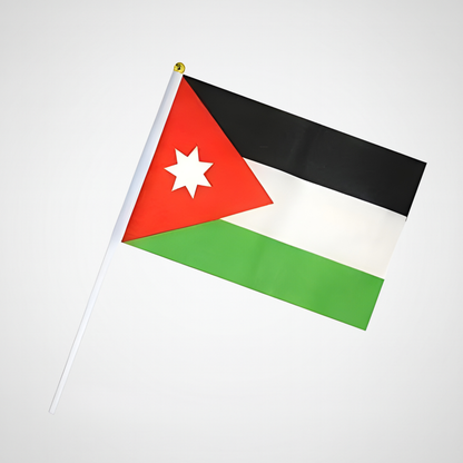 علم الأردن اليدوي الصغير بعصا