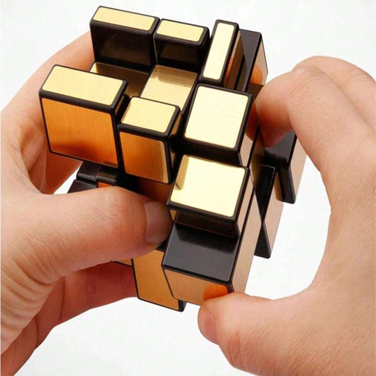 سحري المرآة مع سحابات ذهبية وفضية 3x3مكعب روبيك
