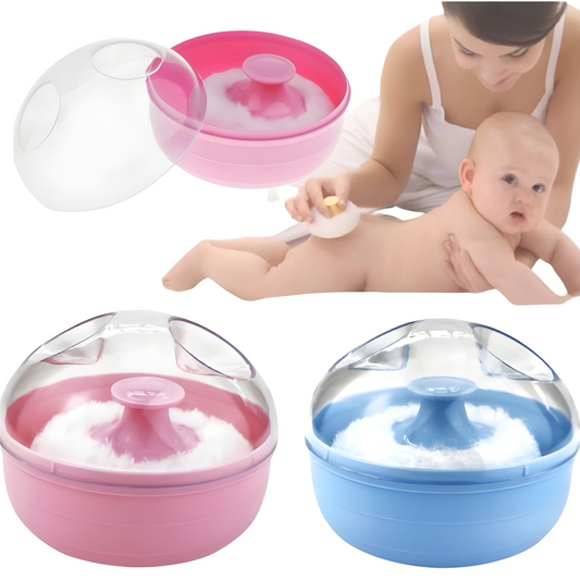 علبة لبودرة أطفال مع فرشاي ناعمه