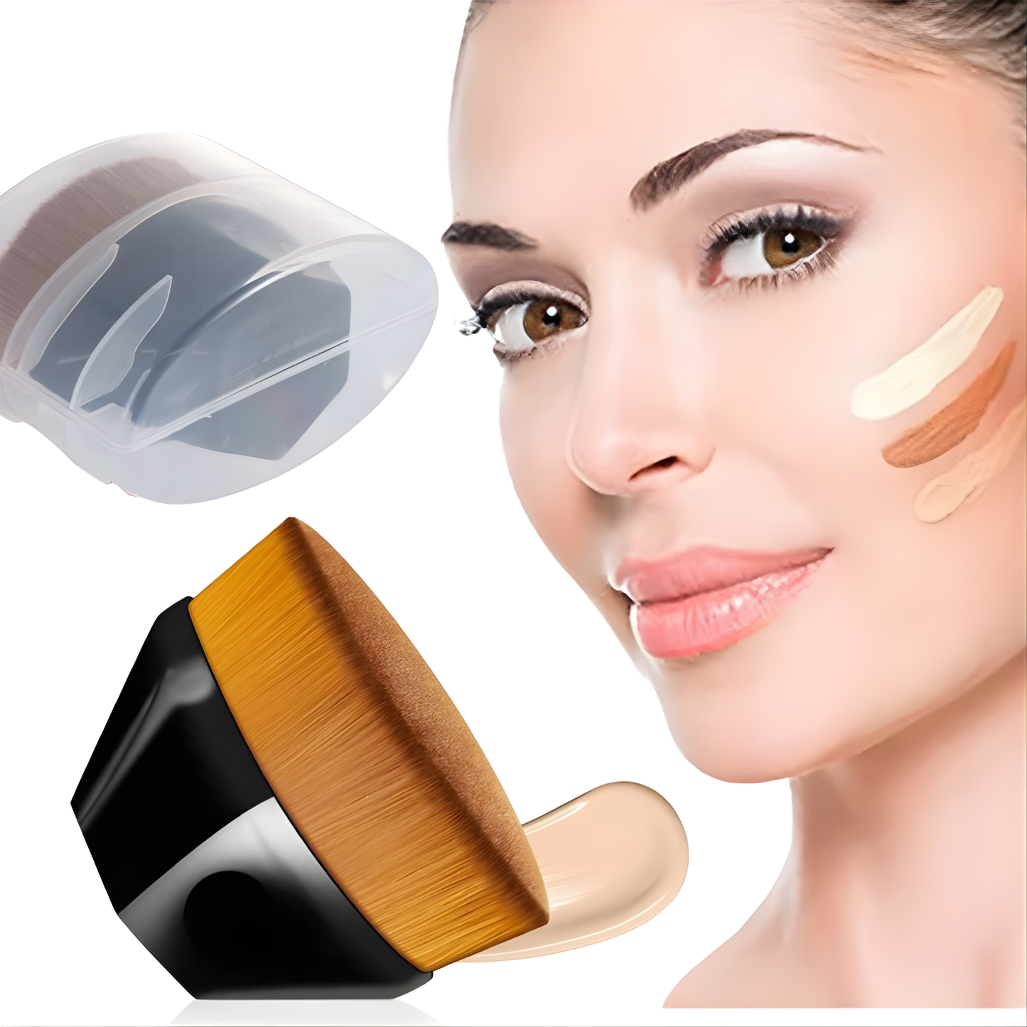 فرشاية فاونديشن كبيرة للدمج – مع علبة حفظ