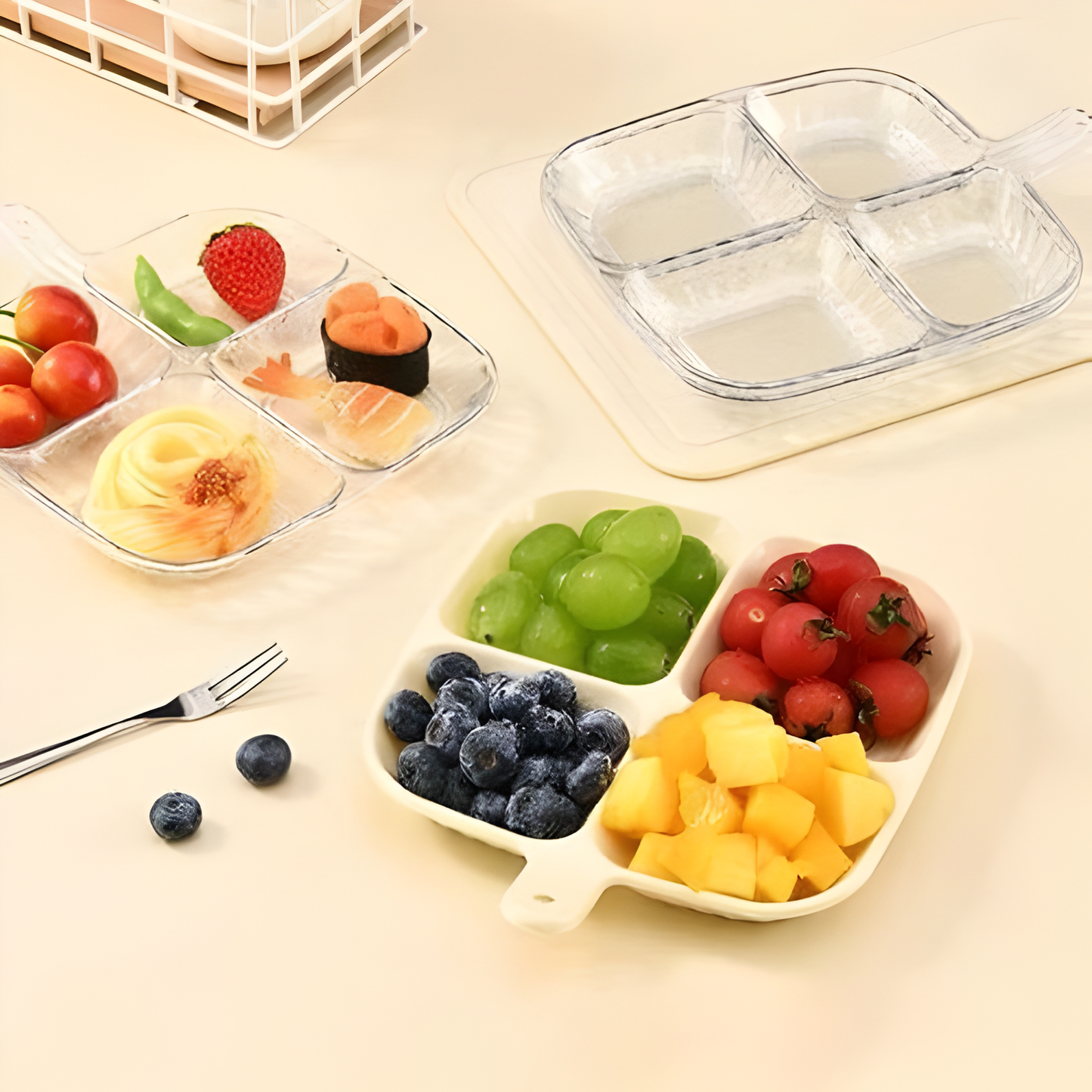 طبق تقديم اكريليك مقسم