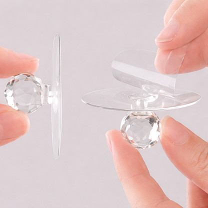 علاقات /مقابض شفافة لاصقة كريستال – عدد 6 قطع