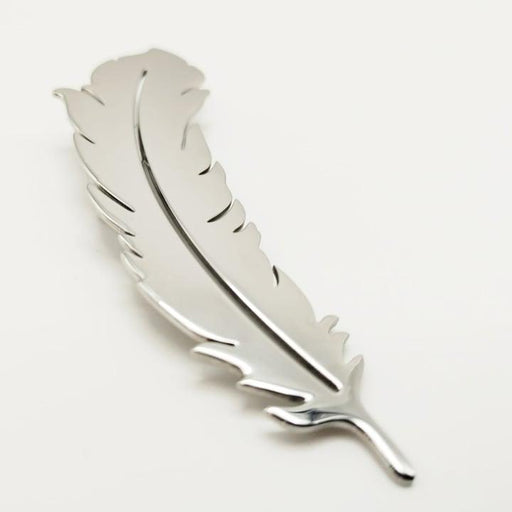 بروش بتصميم ريشة طائر ستانلس