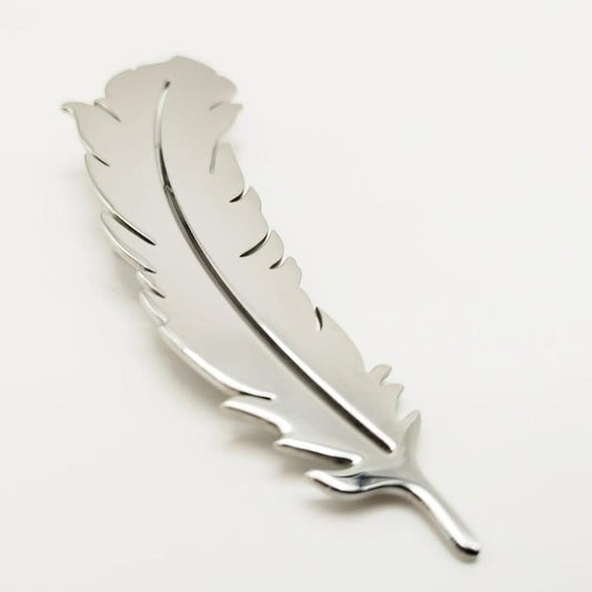 بروش بتصميم ريشة طائر ستانلس