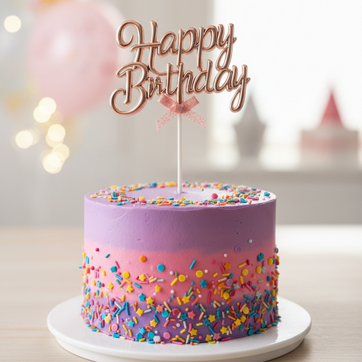 قطعة زينة علوية للكيك
 "Happy Birthday"