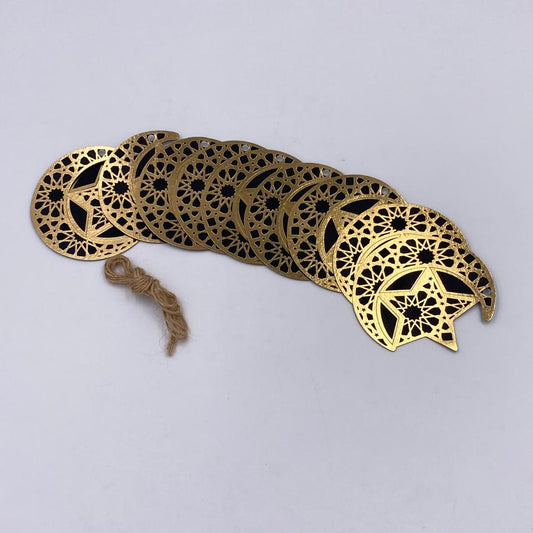 حبل زينة رمضان -كرتون مذهب(عدد10 حلقات)