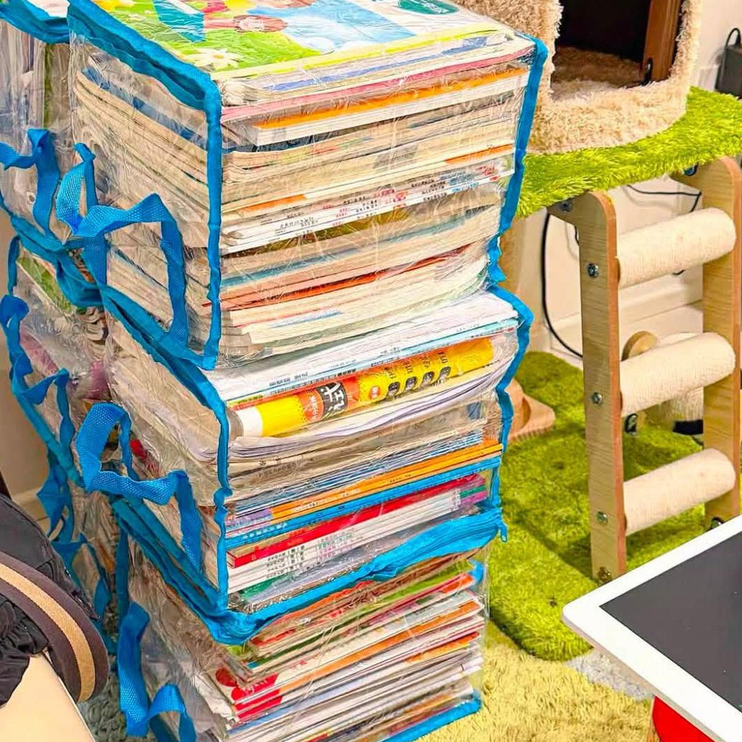حقيبة حفظ الكتب الشفافة بمقابض قوية